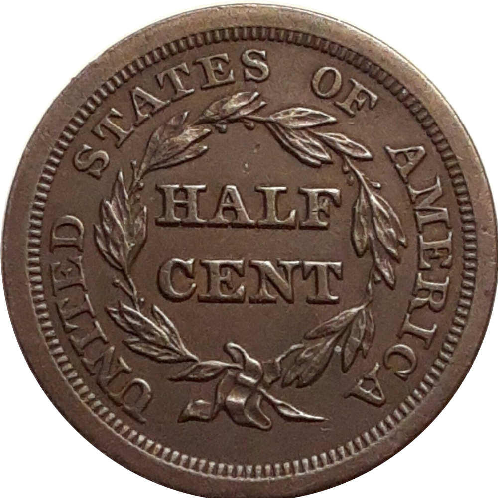 1854-1/2c-Braided-Hair-Half-Cent